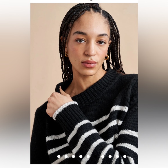 La Ligne Mini Marin Sweater Black Cream Stripe - Picture 3 of 9